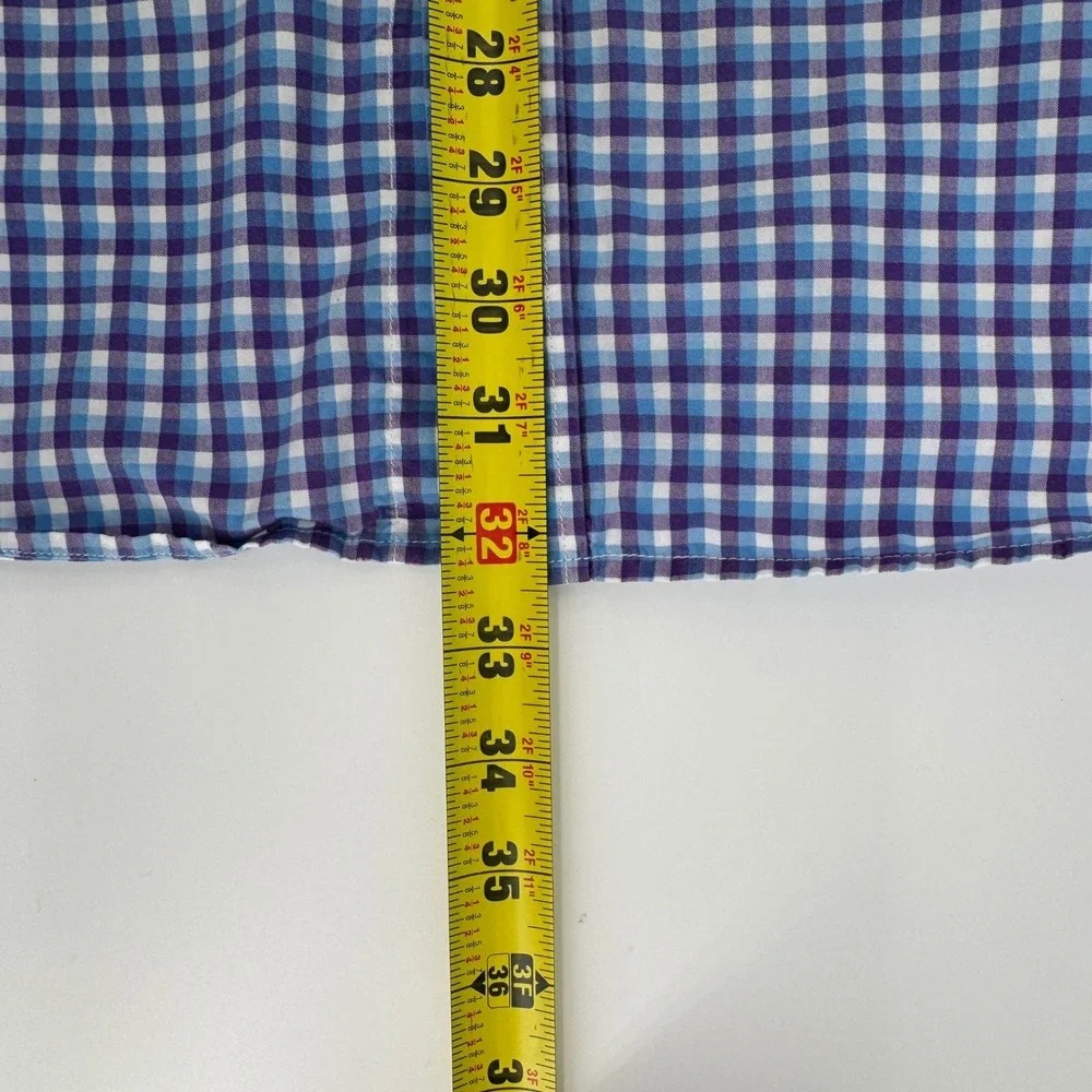 Banana Republic Mens XL Soft Wash Shirt Purple Blue Gingham Check‎ Plaid